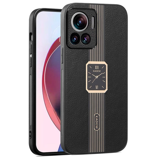 KADEM For Motorola Moto X30 Pro 5G / Edge 30 Ultra 5G Watch Pattern Case Phone Electroplating Shell - Black
