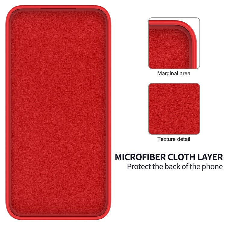 For Samsung Galaxy M15 5G / F15 5G Case Scratchproof Liquid Silicone Phone Cover with Wrist Strap - Red