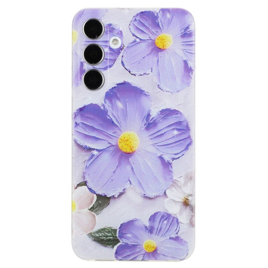 For Samsung Galaxy A25 5G (Global) (161.0 x 76.5 x 8.3mm) Case Pattern Printing Soft TPU Phone Case - Purple Flower