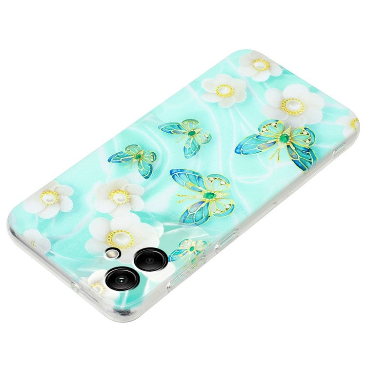 For Samsung Galaxy A05 4G Case TPU Scratch-proof Back Phone Cover with Printing Pattern - Butterfly and Flower