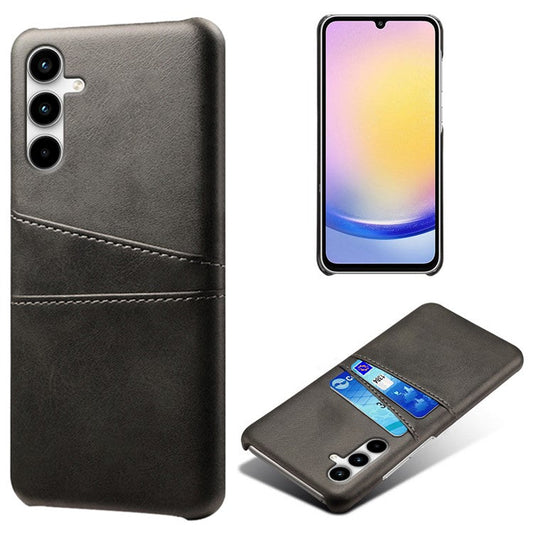 For Samsung Galaxy A25 5G (Global) (161.0 x 76.5 x 8.3mm) Case Card Holder Leather+PC Phone Cover - Black