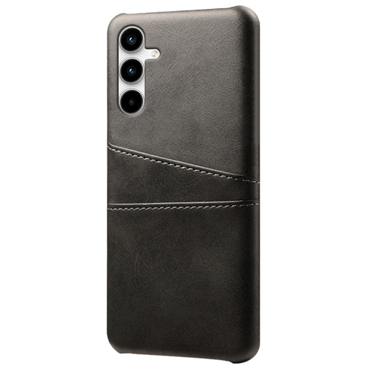 For Samsung Galaxy A25 5G (Global) (161.0 x 76.5 x 8.3mm) Case Card Holder Leather+PC Phone Cover - Black