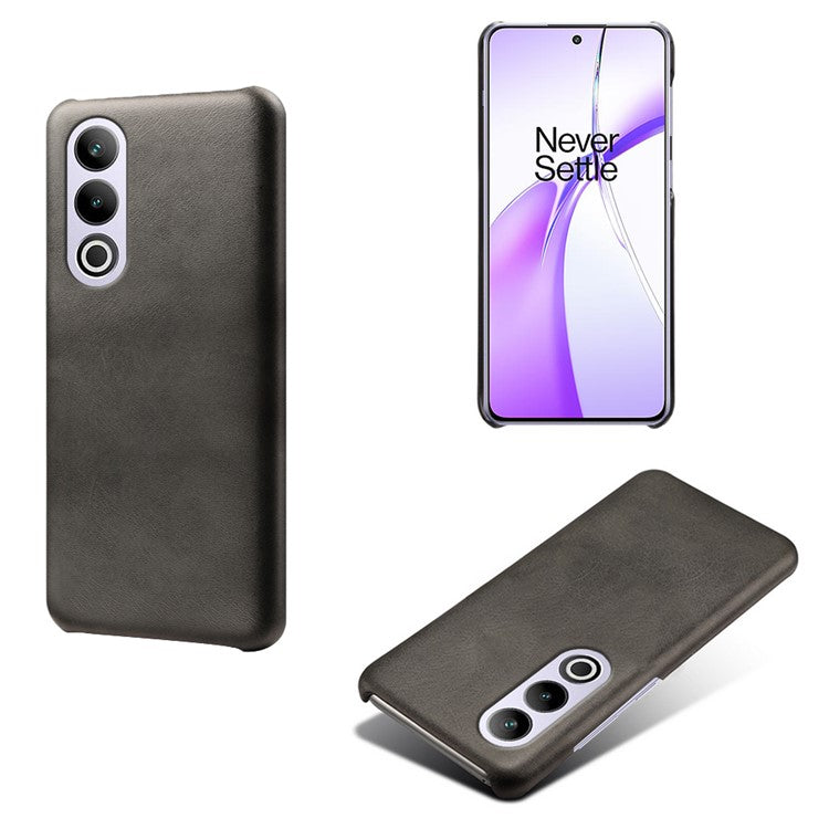 For OnePlus Ace 3V 5G Cases Leather Coated PC Calf Texture Cell Phone Cover - Black