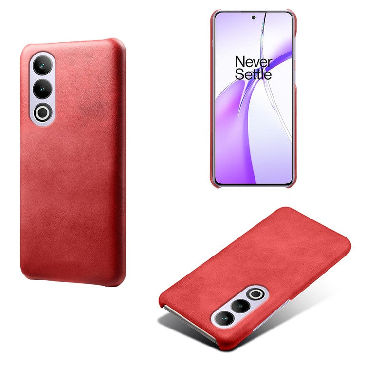For OnePlus Ace 3V 5G Cases Leather Coated PC Calf Texture Cell Phone Cover - Red