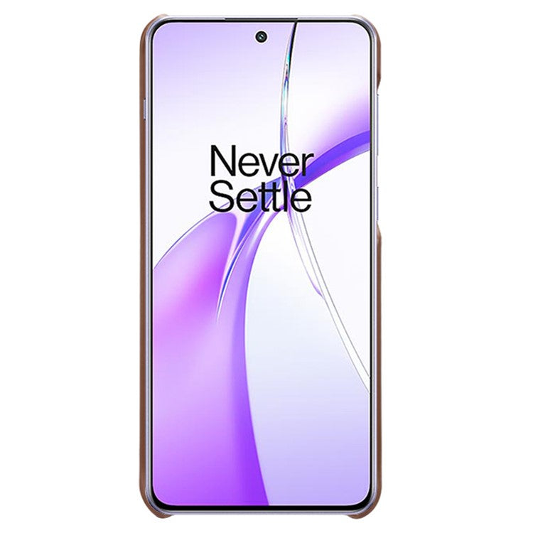 For OnePlus Ace 3V 5G Cases Leather Coated PC Calf Texture Cell Phone Cover - Brown