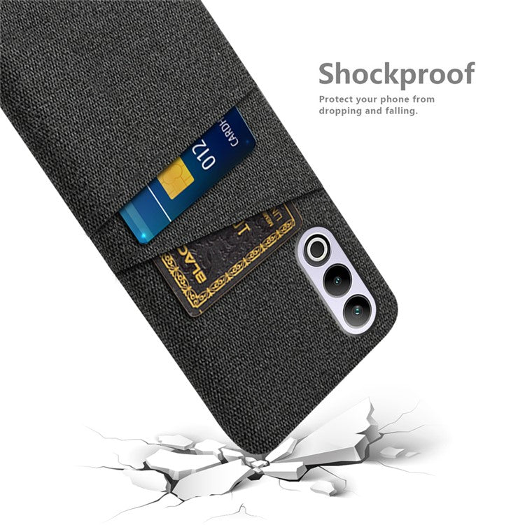 For OnePlus Ace 3V 5G Case Cloth+PC Hard Phone Cover with Dual Card Slots - Black