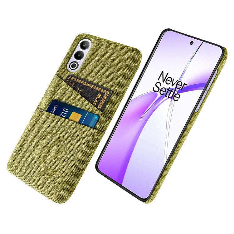 For OnePlus Ace 3V 5G Case Cloth+PC Hard Phone Cover with Dual Card Slots - Yellow