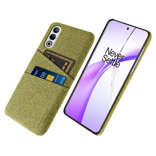 For OnePlus Ace 3V 5G Case Cloth+PC Hard Phone Cover with Dual Card Slots - Yellow