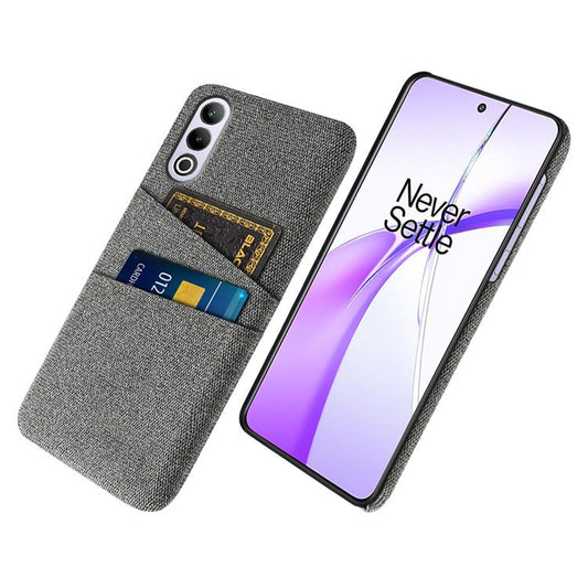 For OnePlus Ace 3V 5G Case Cloth+PC Hard Phone Cover with Dual Card Slots - Grey