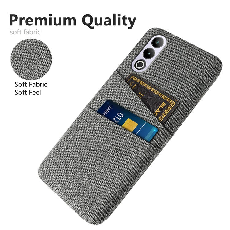 For OnePlus Ace 3V 5G Case Cloth+PC Hard Phone Cover with Dual Card Slots - Grey