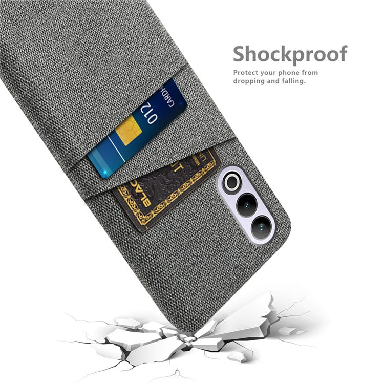 For OnePlus Ace 3V 5G Case Cloth+PC Hard Phone Cover with Dual Card Slots - Grey