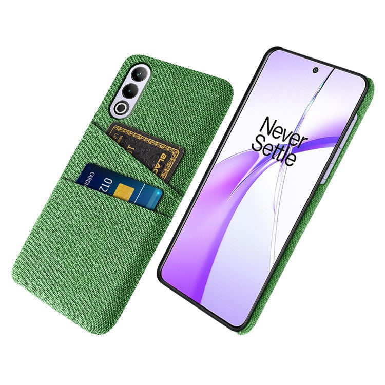For OnePlus Ace 3V 5G Case Cloth+PC Hard Phone Cover with Dual Card Slots - Green