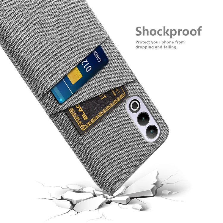 For OnePlus Ace 3V 5G Case Cloth+PC Hard Phone Cover with Dual Card Slots - Light Grey