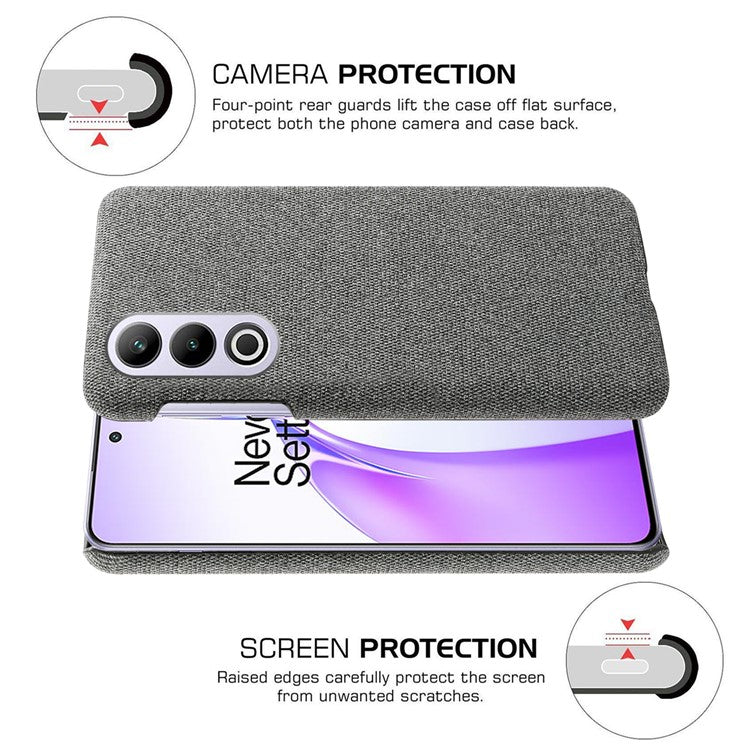 For OnePlus Ace 3V 5G Case Anti-Scratch Cloth+PC Phone Cover - Grey