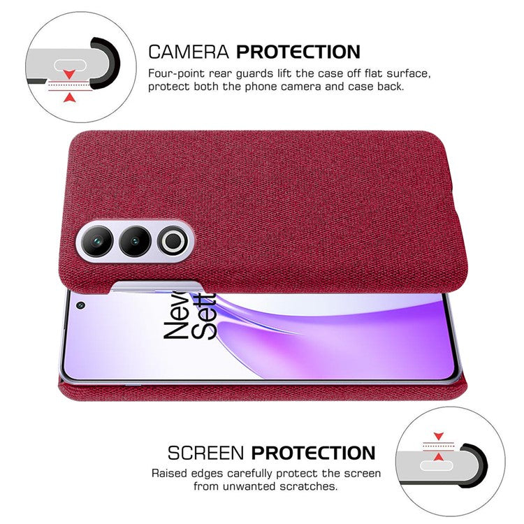 For OnePlus Ace 3V 5G Case Anti-Scratch Cloth+PC Phone Cover - Red
