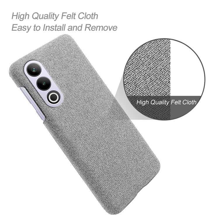 For OnePlus Ace 3V 5G Case Anti-Scratch Cloth+PC Phone Cover - Light Grey