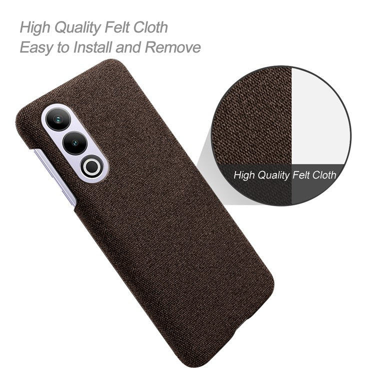 For OnePlus Ace 3V 5G Case Anti-Scratch Cloth+PC Phone Cover - Brown