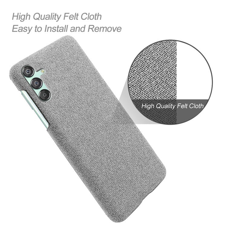 For Samsung Galaxy F15 5G / M15 5G Case Cloth+PC Anti-scratch Phone Cover - Light Grey