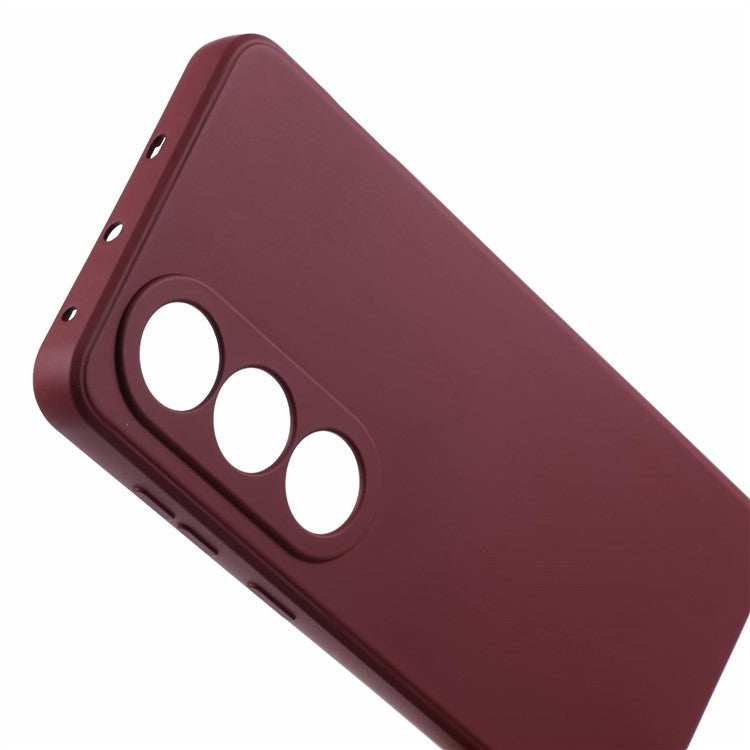 For OnePlus Ace 3V 5G Shockproof Case Soft Fiber Lining TPU Phone Shell - Wine Red