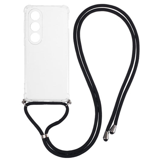 For OnePlus Ace 3V 5G Clear Phone Case Drop-proof Corner TPU Back Cover with Lanyard