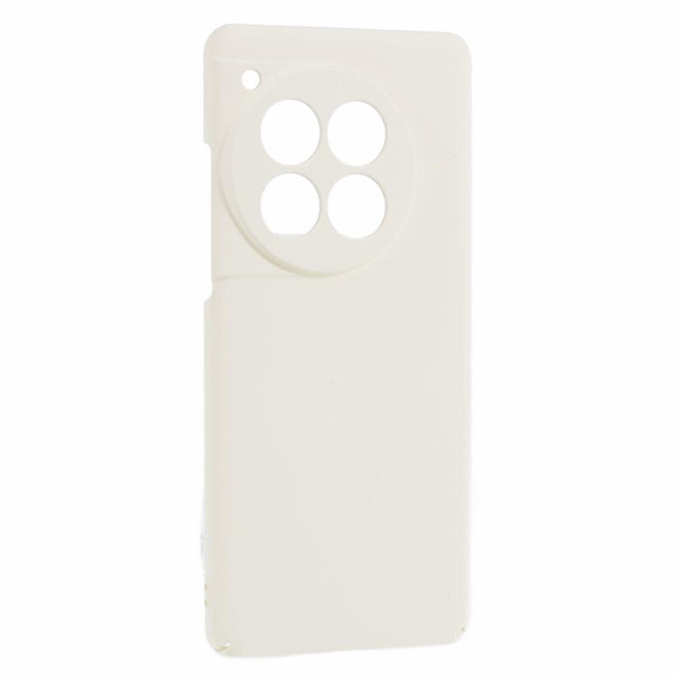 For OnePlus 12 5G Case Skin-touch Rubberized PC Drop Resistant Cell Phone Cover - White