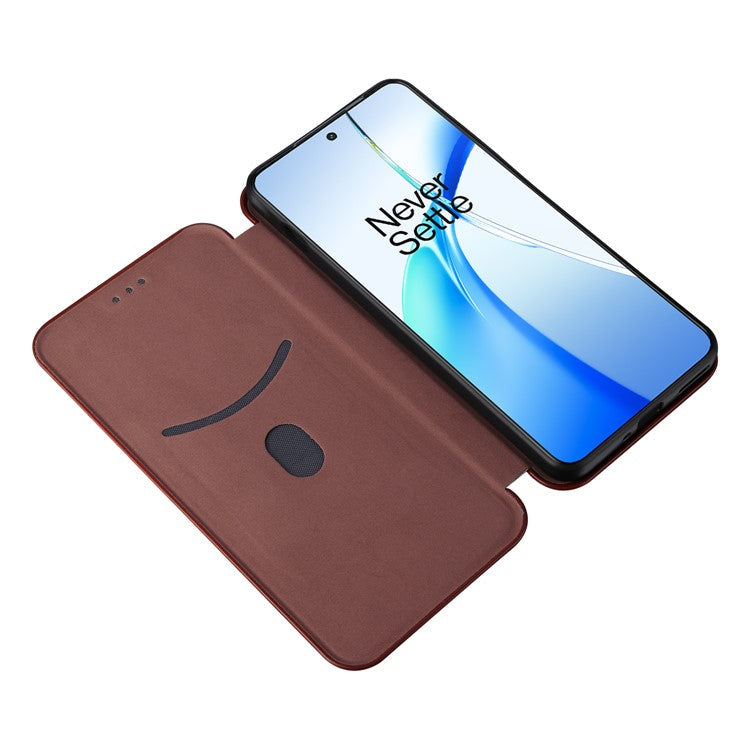 For OnePlus Nord CE4 5G Flip Case Magnetic PU Leather Phone Cover Card Slot - Brown