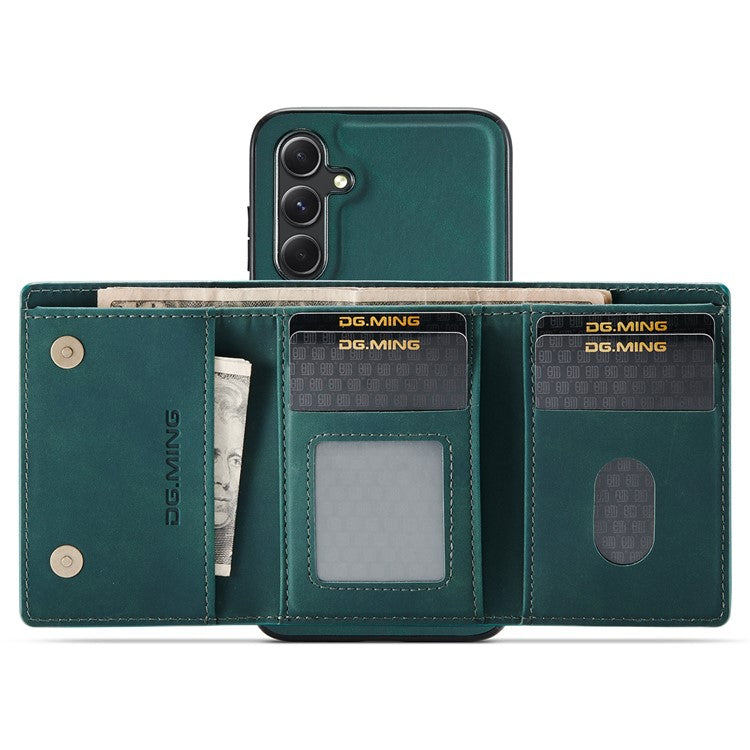 DG.MING M1 Series for Samsung Galaxy A15 4G / A15 5G Case Detachable Wallet Phone Cover - Green
