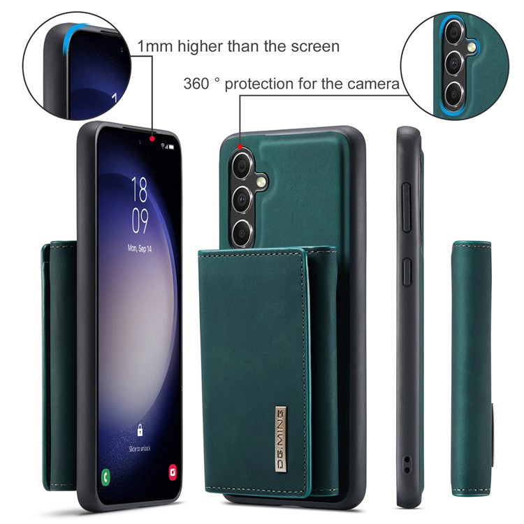 DG.MING M1 Series for Samsung Galaxy A15 4G / A15 5G Case Detachable Wallet Phone Cover - Green