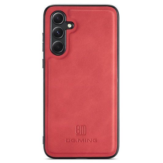 DG.MING For Samsung Galaxy A55 5G Case PU Leather+PC+TPU Hybrid Phone Cover - Red