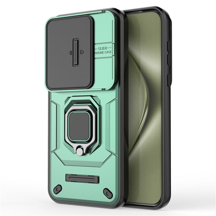 For Huawei Pura 70 Ultra Case Kickstand Shockproof Rugged PC+TPU Phone Cover Camera Protection - Green