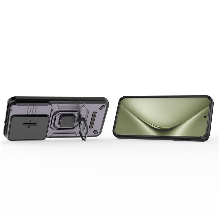 For Huawei Pura 70 Ultra Case Kickstand Shockproof Rugged PC+TPU Phone Cover Camera Protection - Purple