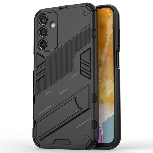 For Samsung Galaxy M15 5G Case Kickstand Anti-Scratch PC+TPU Armour Phone Cover - Black