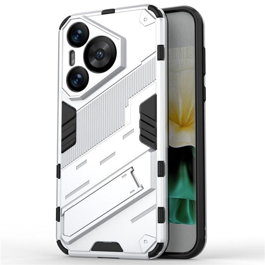 For Huawei Pura 70 Kickstand Case PC+TPU Dual Layer Protection Phone Cover - White