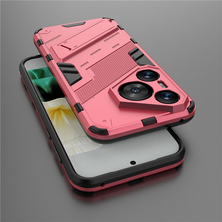 For Huawei Pura 70 Kickstand Case PC+TPU Dual Layer Protection Phone Cover - Rose