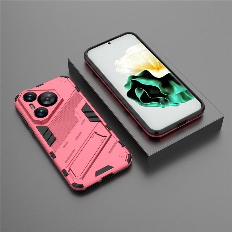 For Huawei Pura 70 Kickstand Case PC+TPU Dual Layer Protection Phone Cover - Rose