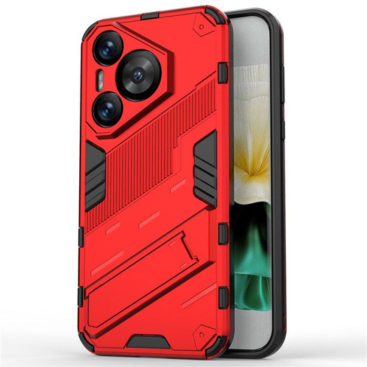 For Huawei Pura 70 Kickstand Case PC+TPU Dual Layer Protection Phone Cover - Red