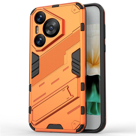 For Huawei Pura 70 Kickstand Case PC+TPU Dual Layer Protection Phone Cover - Orange