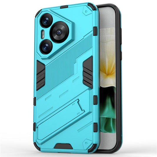 For Huawei Pura 70 Kickstand Case PC+TPU Dual Layer Protection Phone Cover - Baby Blue