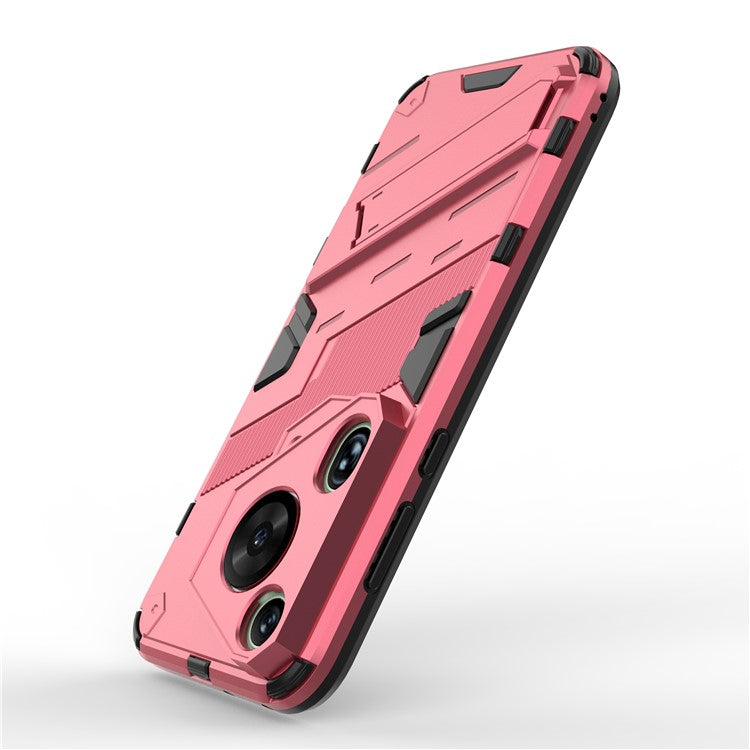 For Huawei Pura 70 Ultra Case PC+TPU Drop-proof Phone Cover with Folding Kickstand - Rose