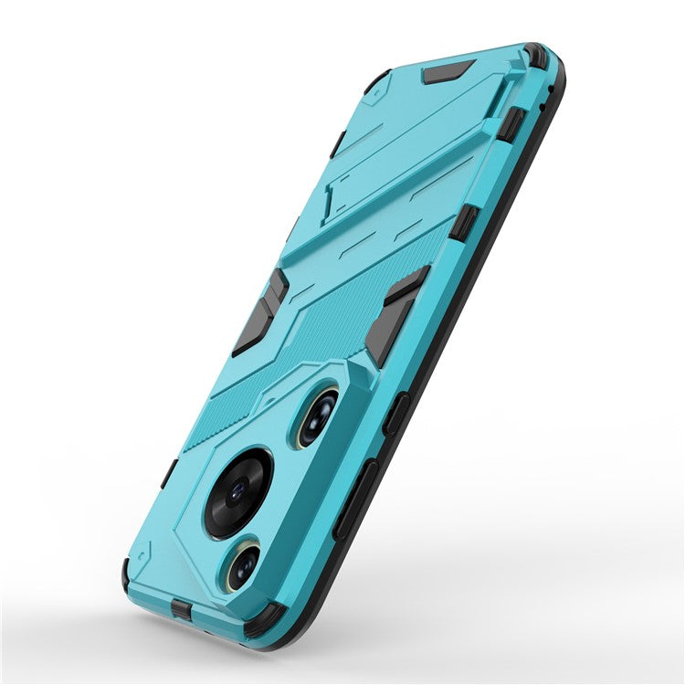 For Huawei Pura 70 Ultra Case PC+TPU Drop-proof Phone Cover with Folding Kickstand - Blue