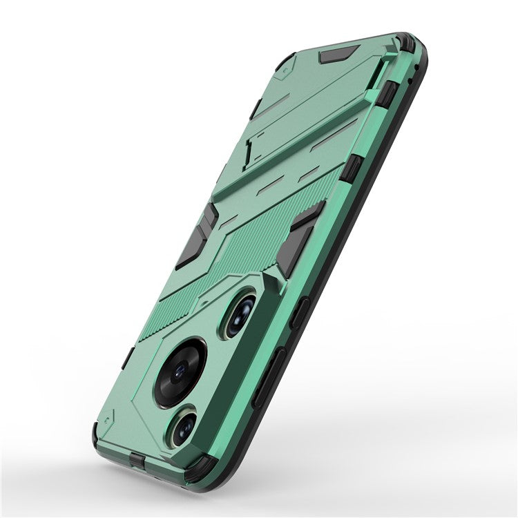 For Huawei Pura 70 Ultra Case PC+TPU Drop-proof Phone Cover with Folding Kickstand - Green
