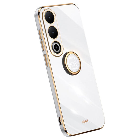 XINLI For OnePlus Nord CE4 5G TPU Case Ring Kickstand Electroplating Phone Cover - White