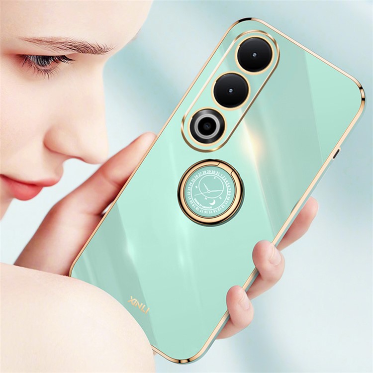 XINLI For OnePlus Nord CE4 5G TPU Case Ring Kickstand Electroplating Phone Cover - White