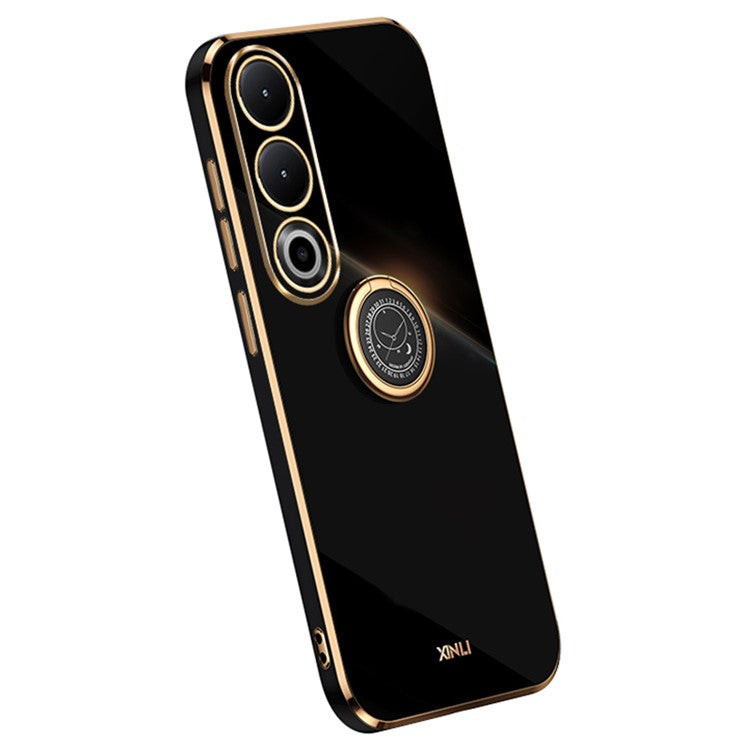 XINLI For OnePlus Nord CE4 5G TPU Case Ring Kickstand Electroplating Phone Cover - Black