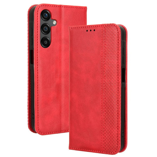For Samsung Galaxy M55 5G / C55 5G / F55 5G Wallet Phone Case Retro Leather Flip Cover - Red