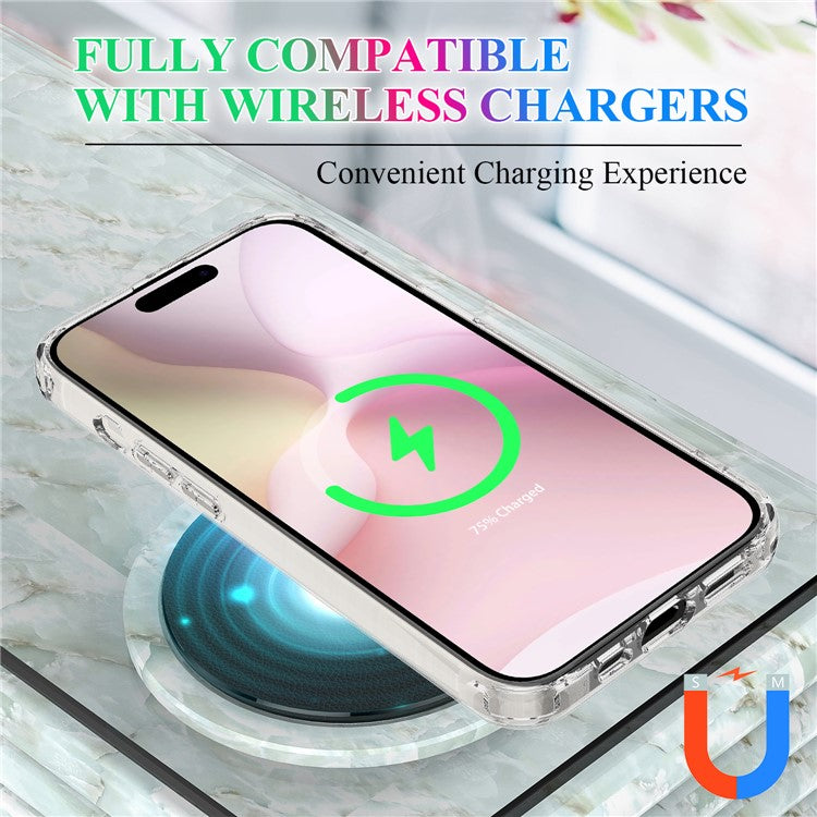 For iPhone 16e Clear Case Clear TPU+Acrylic Phone Cover Compatible with MagSafe