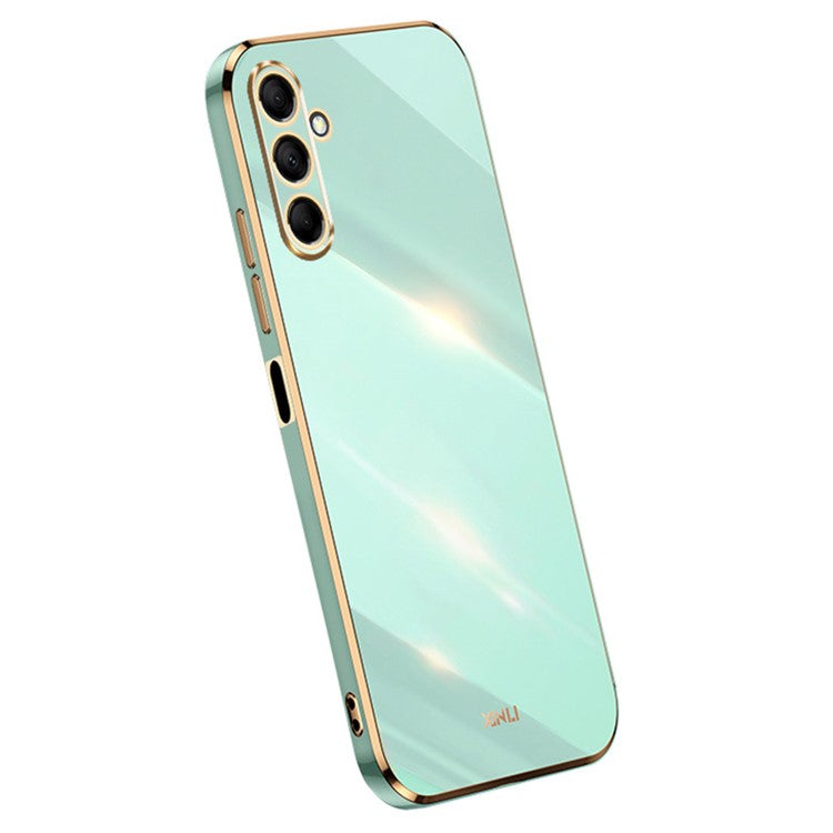 XINLI For Samsung Galaxy M15 5G / F15 5G Case TPU Protective Electroplating Phone Cover - Cyan