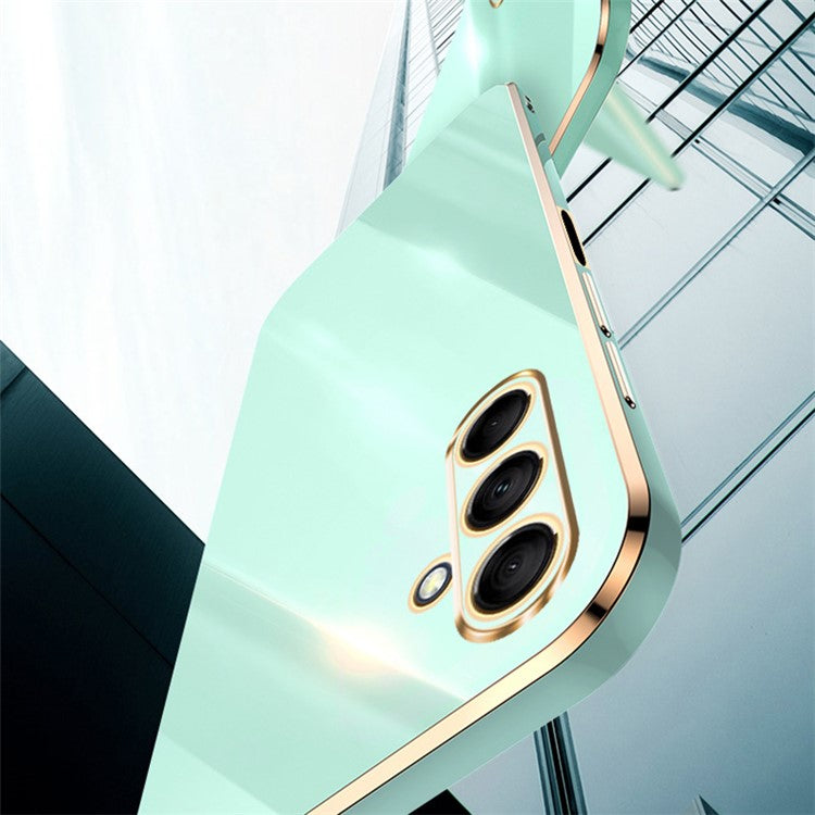 XINLI For Samsung Galaxy M15 5G / F15 5G Case TPU Protective Electroplating Phone Cover - Cyan