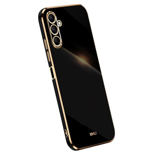 XINLI For Samsung Galaxy M15 5G / F15 5G Case TPU Protective Electroplating Phone Cover - Black