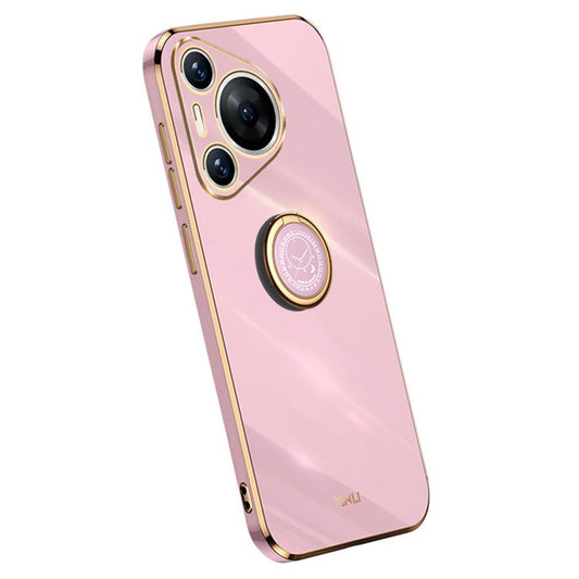 XINLI For Huawei Pura 70 Pro Case Electroplating Kickstand TPU Phone Cover - Purple